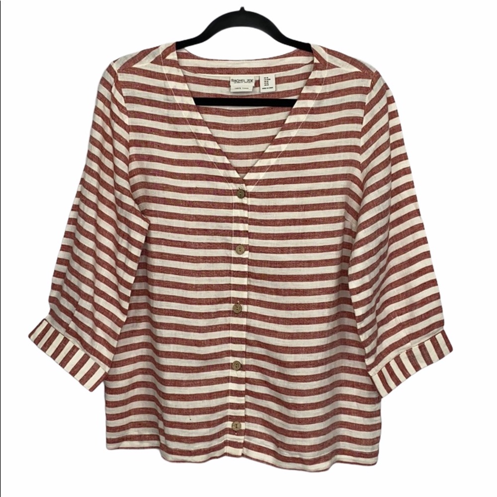 100% linen striped top